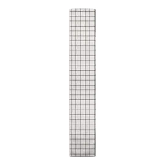 72" Black Line Plaid Poly Twill Table Runner
